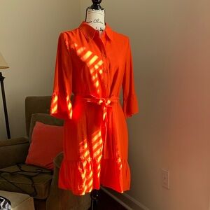Jade Vibrant Orange Long Sleeve Dress